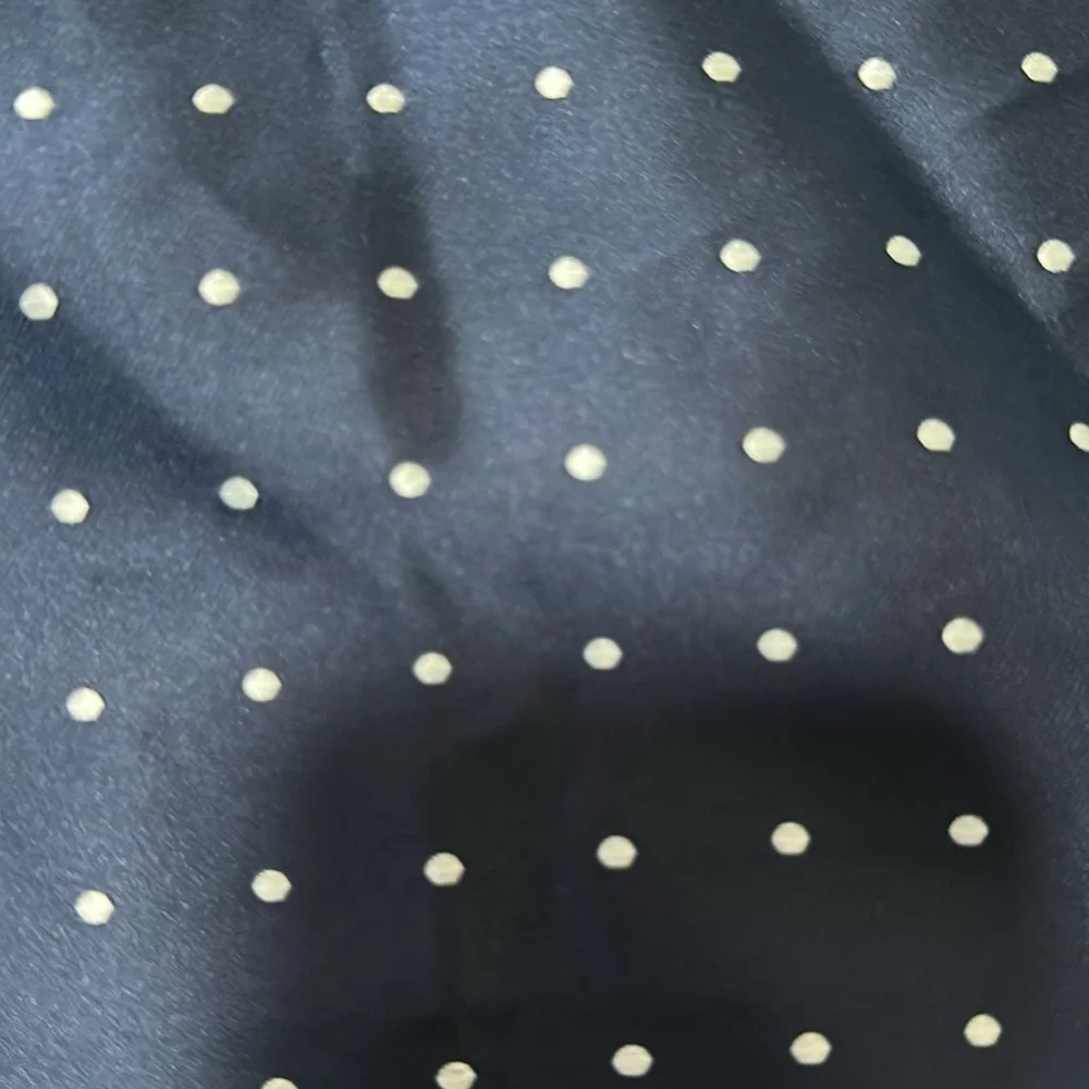 Three Men’s Pocket Square. Navy Blue, Cobalt Blue, and Purple. With Polka Dots. - Picture 5 of 5